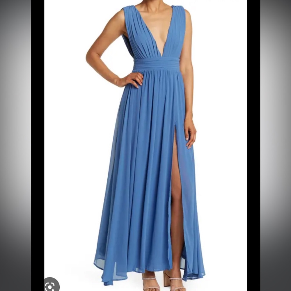 Love by design Nordstrom cobalt royal blue maxi dress surplice neckline